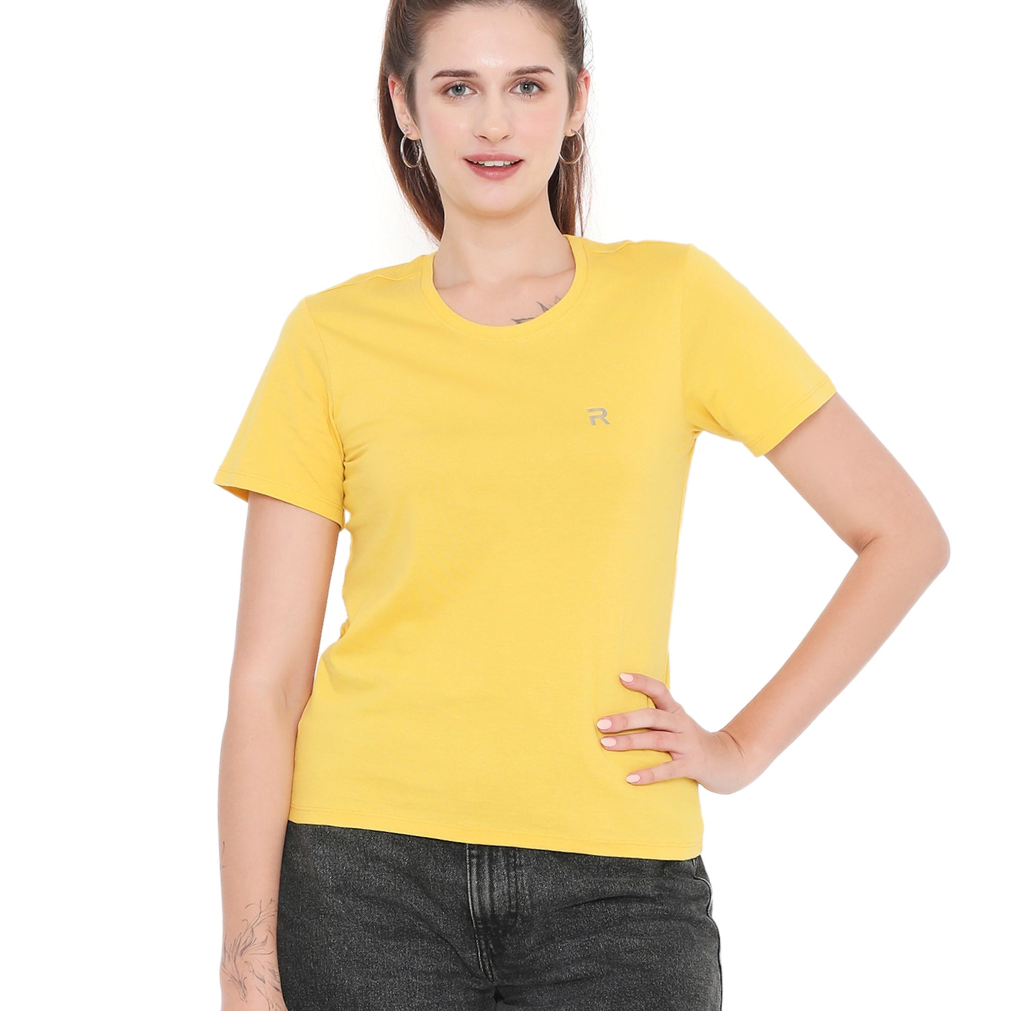 Sunshine Yellow Women's Essential Cotton T-Shirt - 002