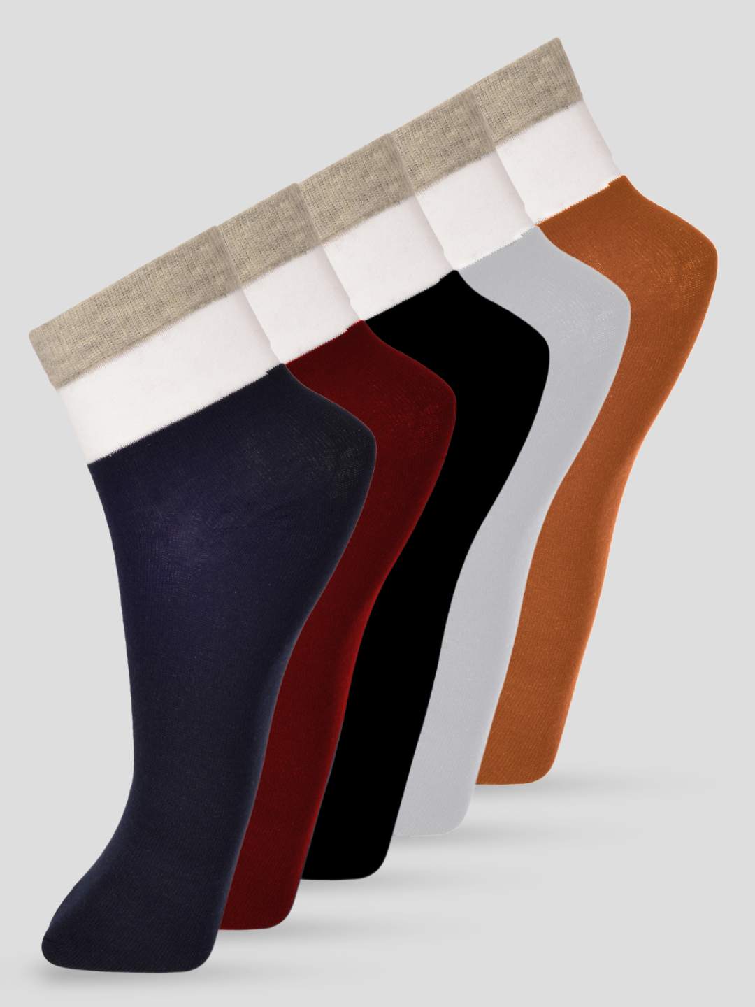 FRENCHIE PO5 SOLID COLOR BLOCKING DESIGN ANKLE LENGTH CUT ASSORTED COTTON  SOCKS 09