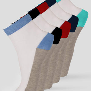 FRENCHIE PO5 SOLID COLOR BLOCKING DESIGN ANKLE LENGTH CUT ASSORTED COTTON  SOCKS 11
