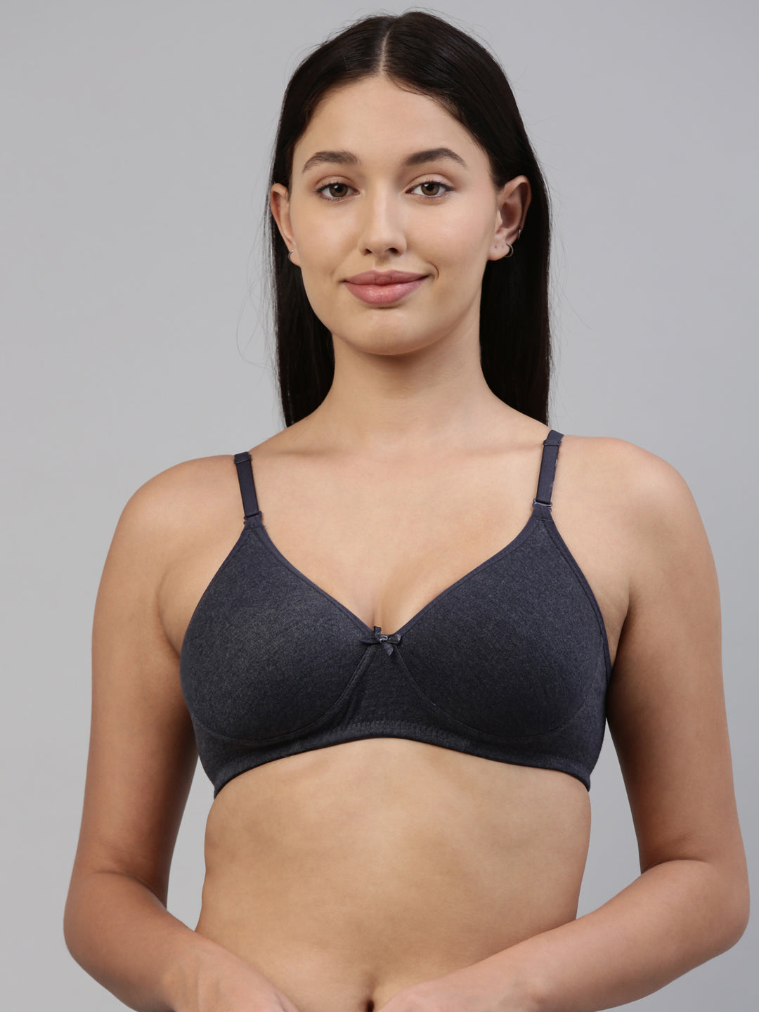 Elle Indigo Melange Cotton T-Shirt Bra for Women