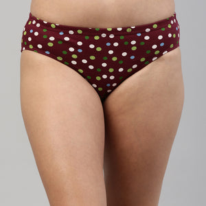 Amelie 102 Printed Cotton Hipster Panty for Women - Assorted Colours AS04