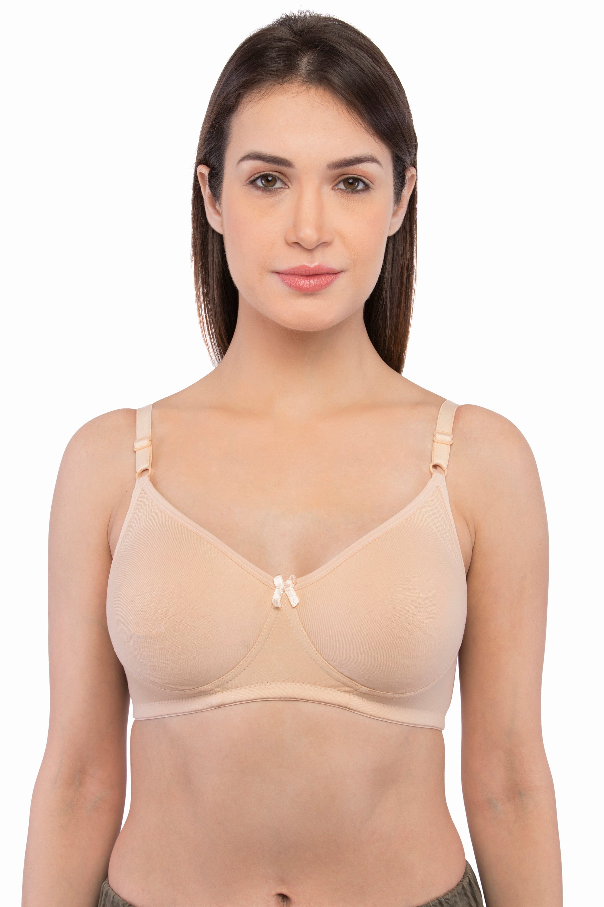Buy Non-Padded Non-Wired Full Cup T-shirt Bra in White - Cotton