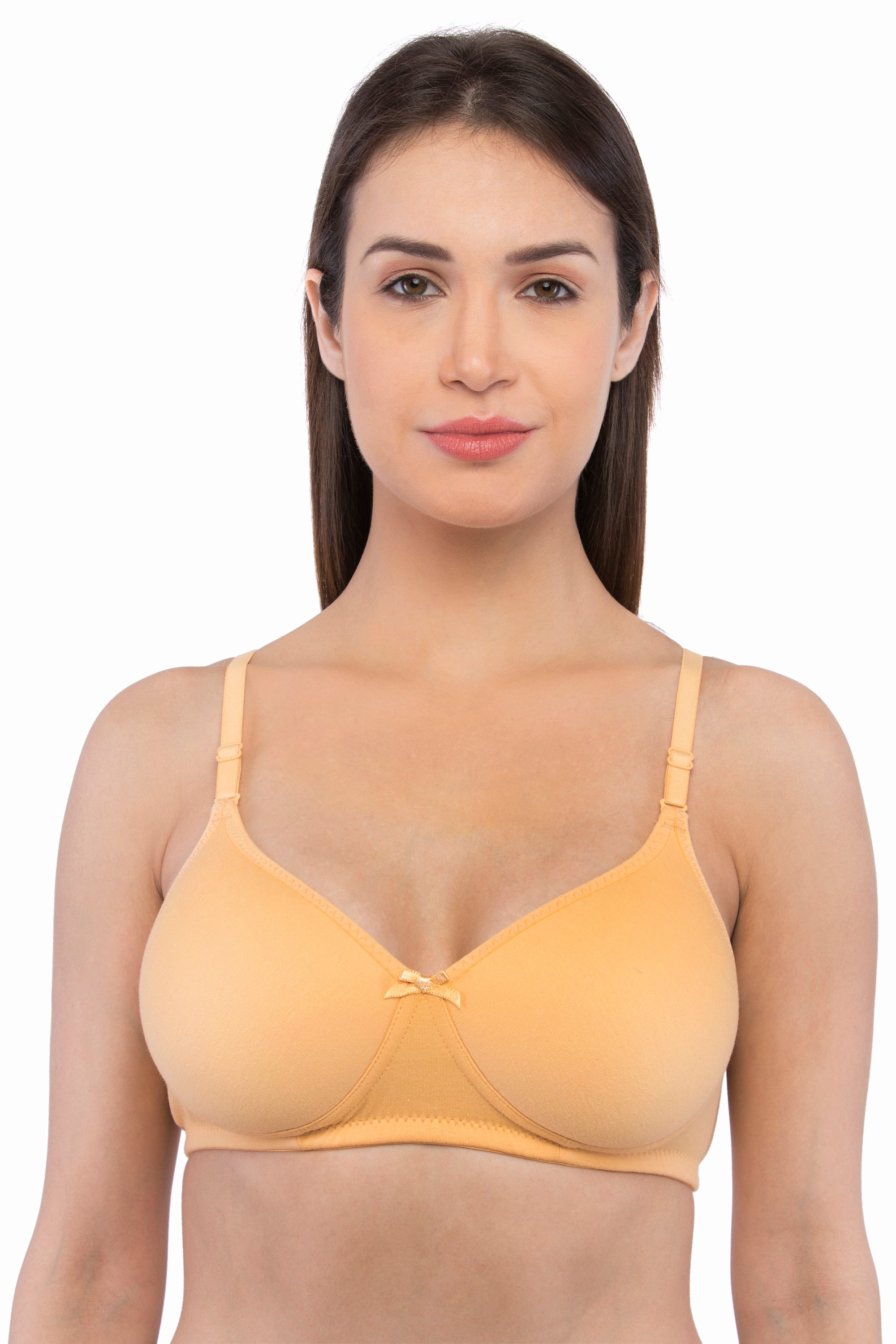 Buy ENVIE Women's Cotton Full Coverage Bra with Satin/Stylish Non-Padded,  Non-Wired Bra/Inner Wear for Ladies Daily Use T-Shirt Bra - Nude (40D)  Online at Best Prices in India - JioMart.