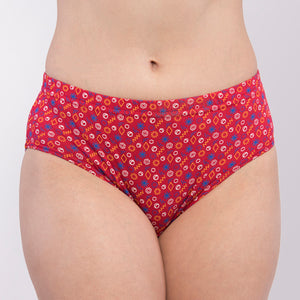 Feelings Passion Women's Inner Elastic Cotton Hipster Panty Printed- Assorted Colours