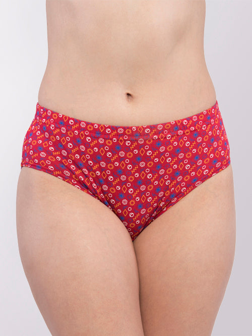 Buy Feelings Womens Inner Elastic Cotton Hipster Panty Printed – VIP Inners