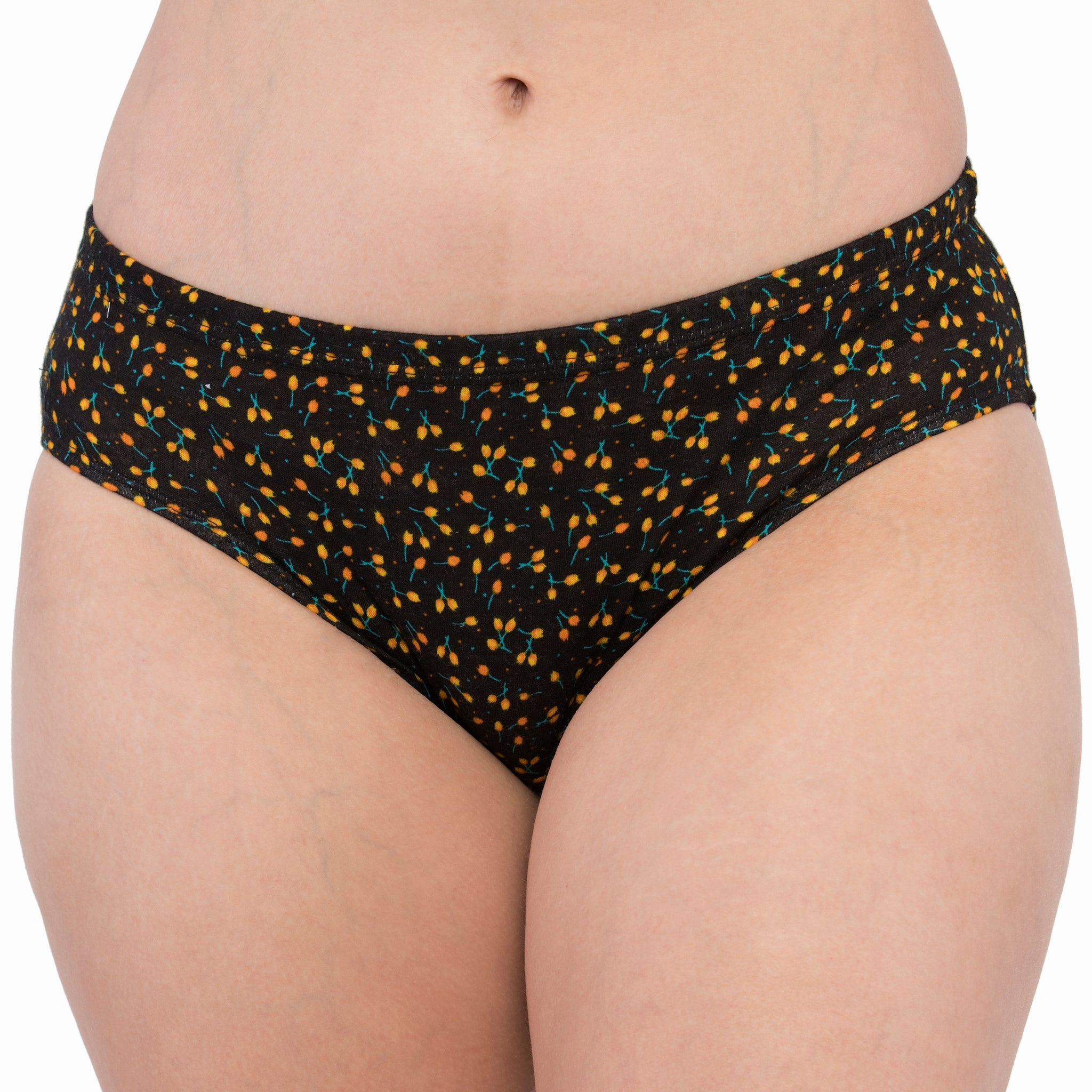 Feelings Women's Inner Elastic Cotton Hipster Panty Printed - Assorted Colours (Amelie-102)