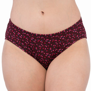 Feelings Women's Inner Elastic Cotton Hipster Panty Printed - Assorted Colours (Amelie-102)