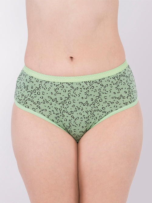 Women's Floral Print Cotton Hipster Underwear with Lace Waistband - Auden  Olive Green M 