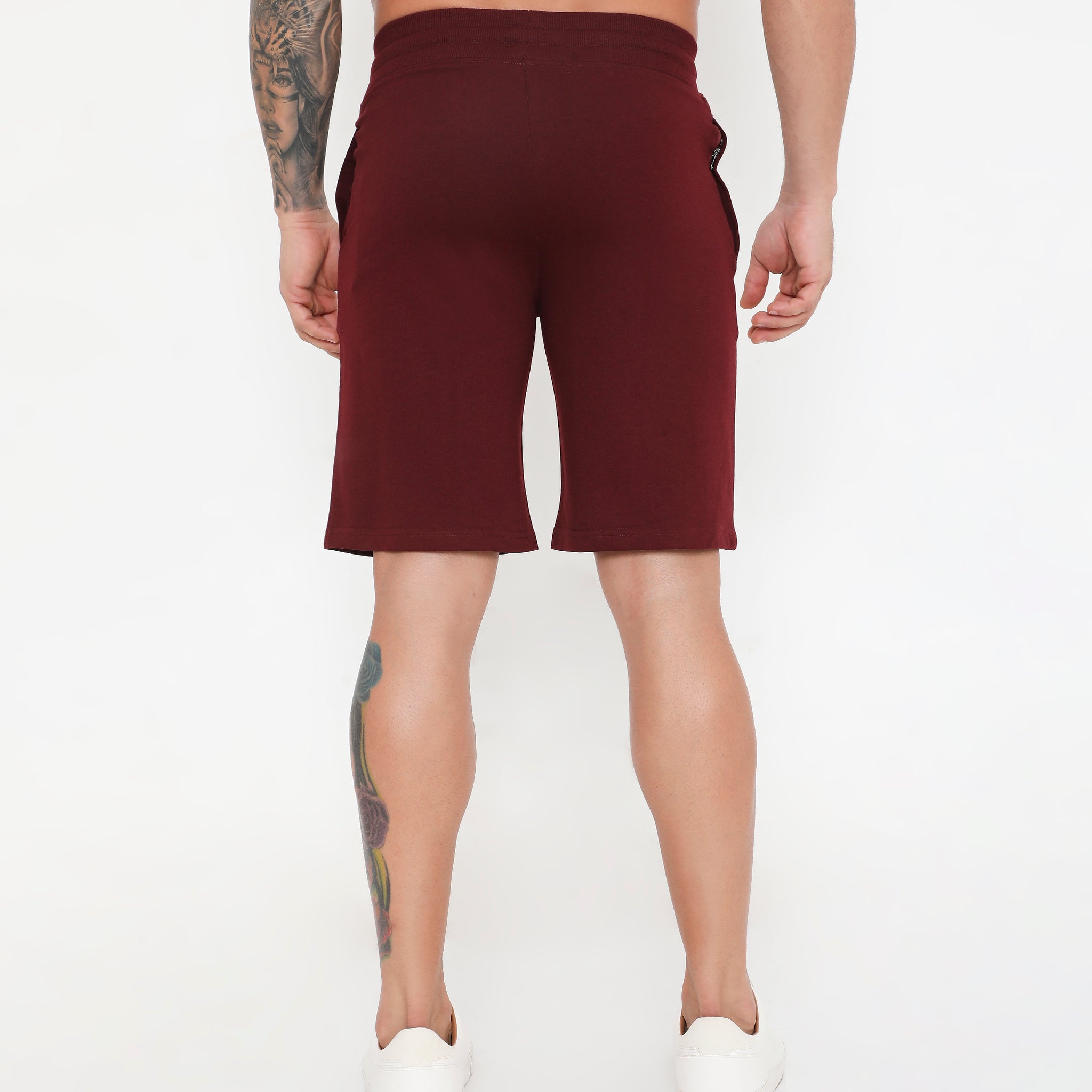 Men 002 Active Cotton Shorts - Maroon