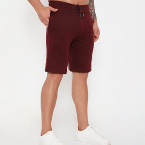 Men 002 Active Cotton Shorts - Maroon