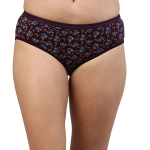 Passion OE Soft Cotton Printed Hipster Panty for Women - Assorted Colours AS03