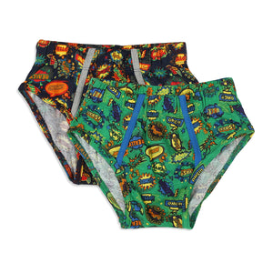 BR002 Kid's Printed Cotton Briefs - Assorted Colours