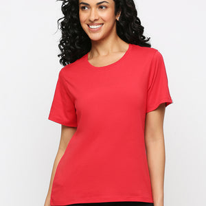 Feelings Round Neck Red T-Shirt