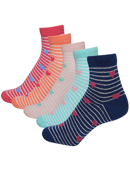 Feelings Everyday Casual Socks for Women's All-Day Comfort for Daily Activities, Moisture Control, and Odor-Free Wear- Assorted (Pack of 5)
