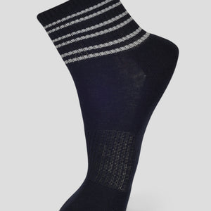 PACK OF 4 STRIPE DESIGN-11 ANKLE CUT ASSORTED COTTON SOCKS