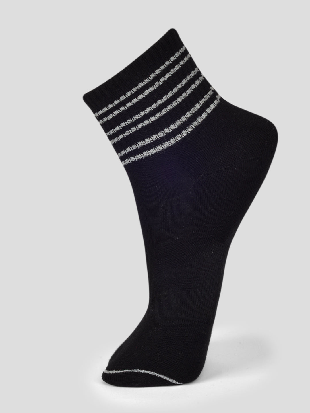 PACK OF 4 STRIPE DESIGN-11 ANKLE CUT ASSORTED COTTON SOCKS