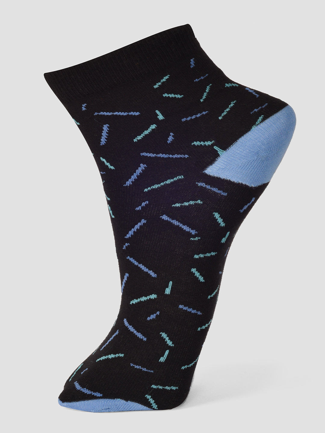 FRENCHIE PO5 GEOMETRIC ALL OVER DESIGN ANKLE LENGTH CUT ASSORTED COTTON SOCKS 01