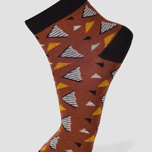 FRENCHIE PO5 GEOMETRIC ALL OVER DESIGN ANKLE LENGTH CUT ASSORTED COTTON SOCKS 02