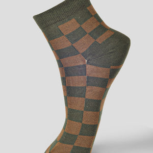 VIP PO5 SMART FORMAL - CHECKS ALL OVER-003 ANKLE CUT ASSORTED COTTON SOCKS