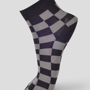 VIP PO5 SMART FORMAL - CHECKS ALL OVER-003 ANKLE CUT ASSORTED COTTON SOCKS