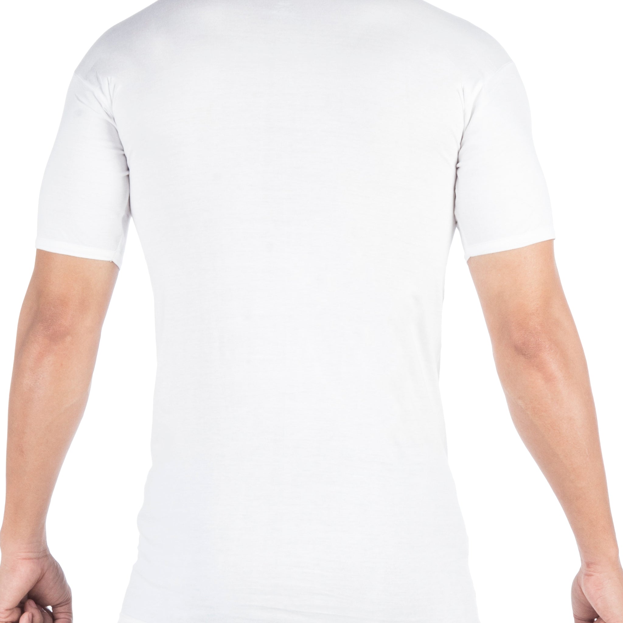 VIP Bonus Classic Round Neck Men's Cotton Vest with Sleeves - White