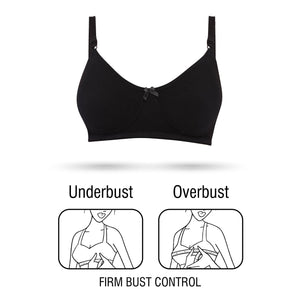 Allure Black Essential Non-Padded Full Coverage Cotton Bra for Women