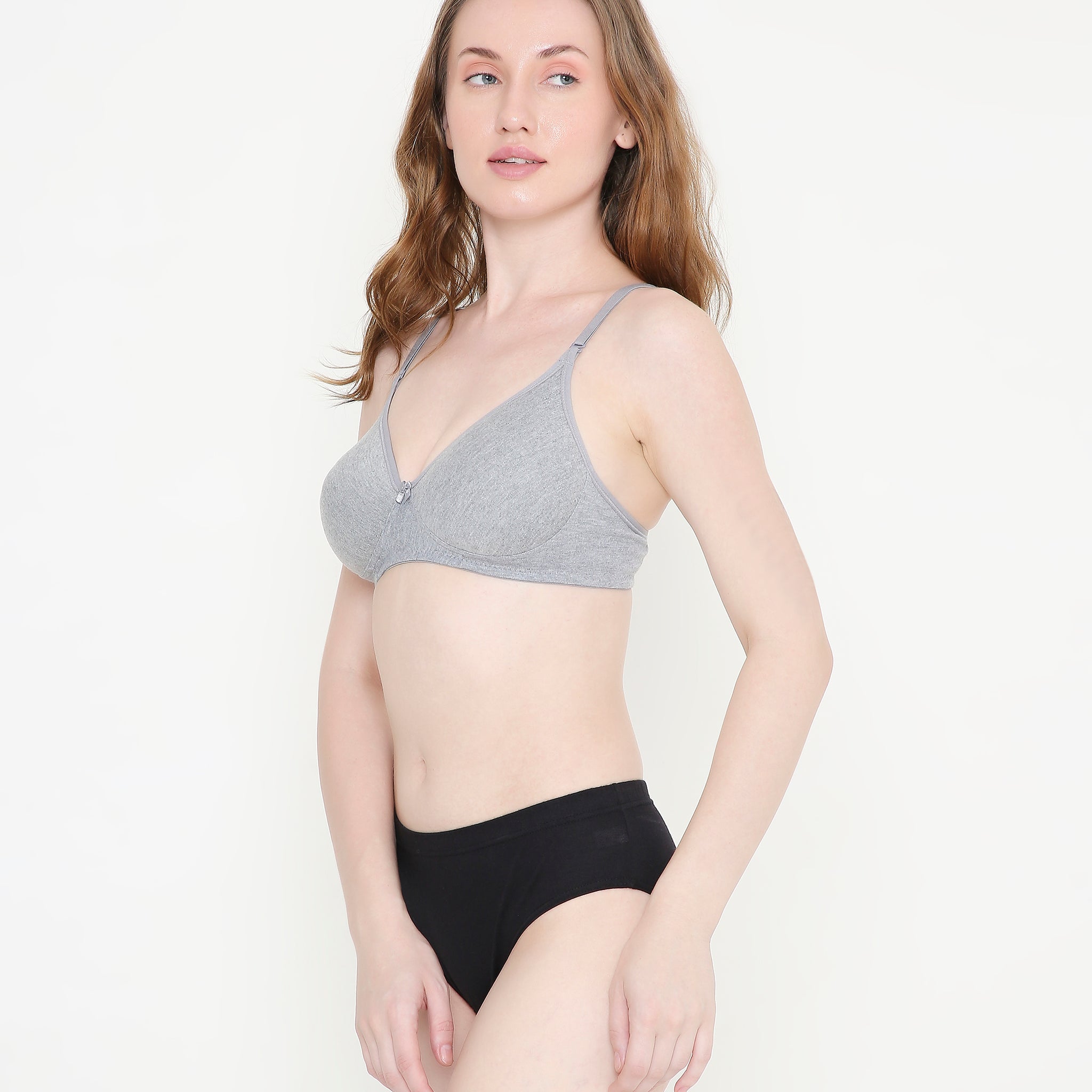 Women's Grey Melange Lightly Padded Everyday T-Shirt Bra