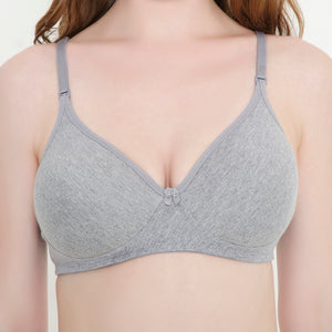 Women's Grey Melange Lightly Padded Everyday T-Shirt Bra