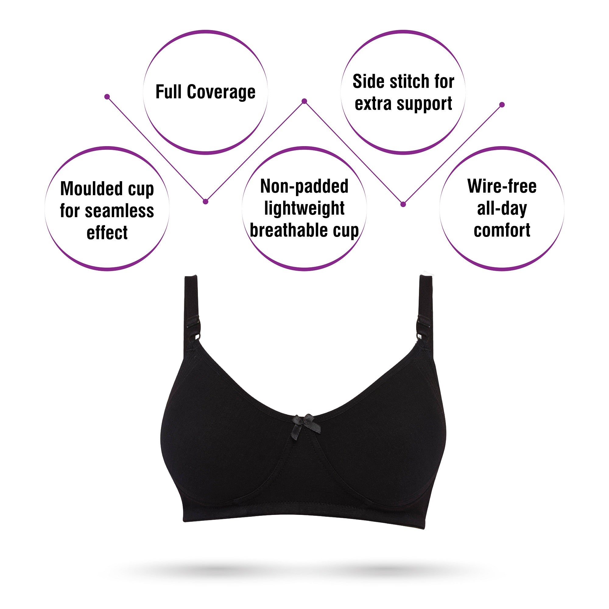 Dazzle All Day Long Essential Black Bra for Women