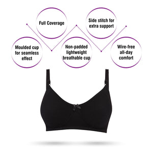 Dazzle Solid Skin All Day Long Essential Bra for Women