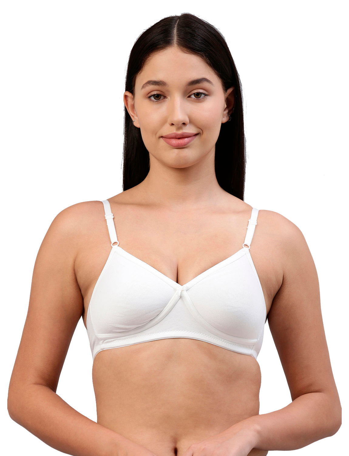 Dazzle Solid White All Day Long Essential Bra for Women