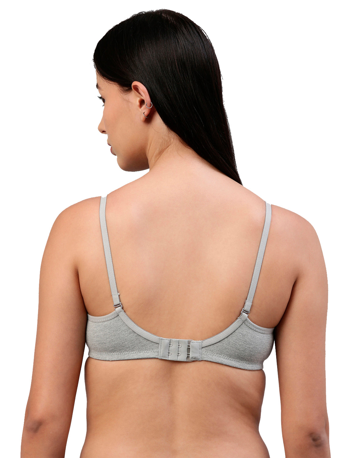 Elle Grey Melange Cotton T-Shirt Bra for Women