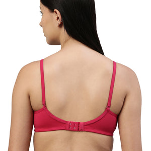 Elle Hot Pink Cotton T-Shirt Bra for Women