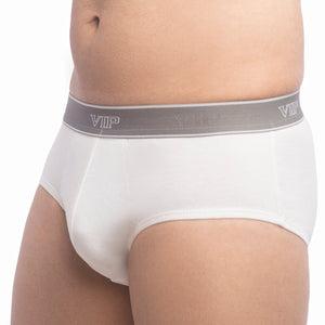 Regal 1001W Men's Pure Cotton White Briefs with Soft Elasticized Waistband