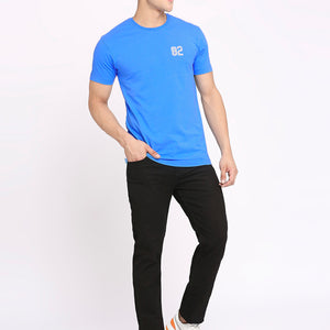 Frenchie Mens Light Blue Round Neck T-Shirt