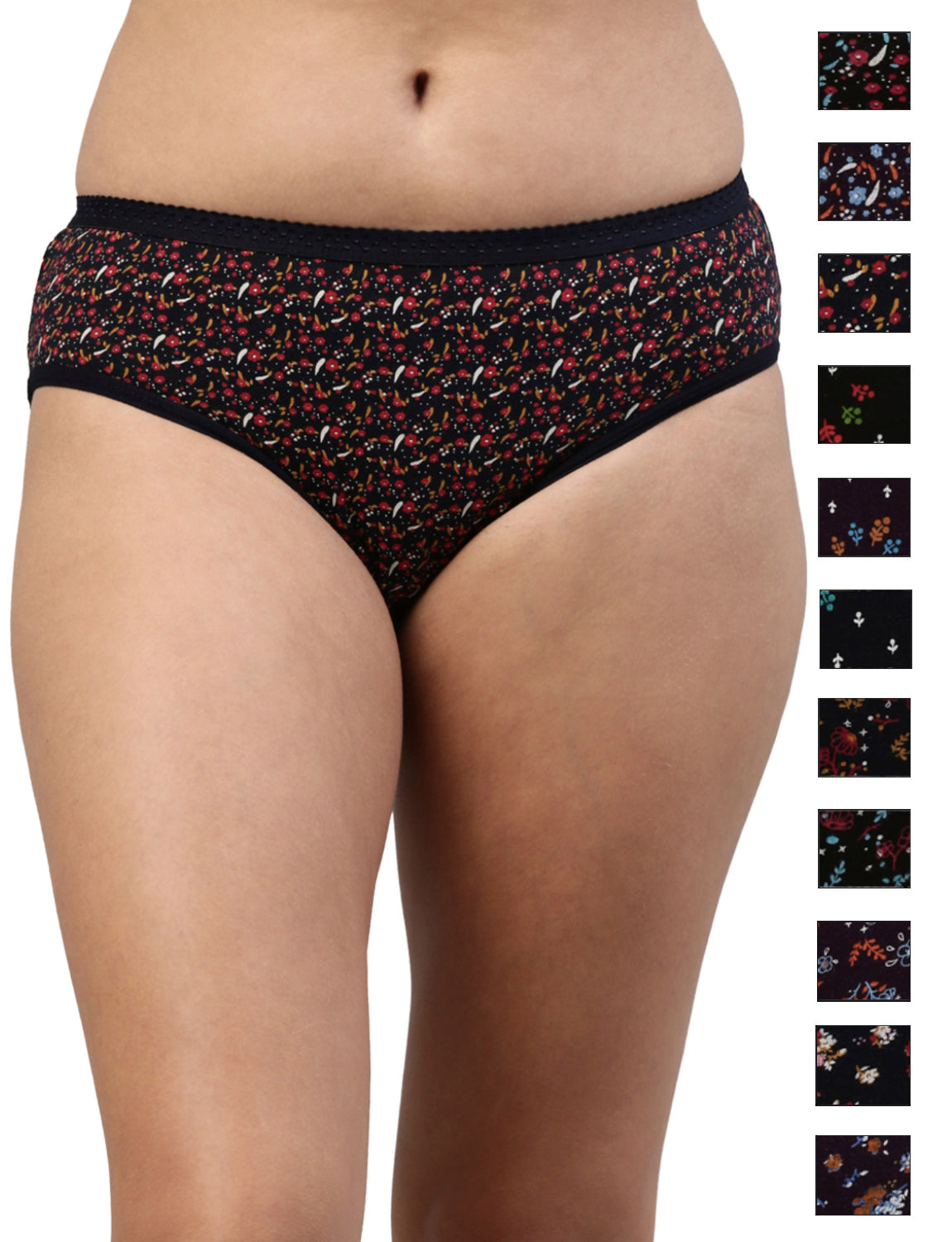Passion OE Soft Cotton Printed Hipster Panty for Women - Assorted Colours AS02