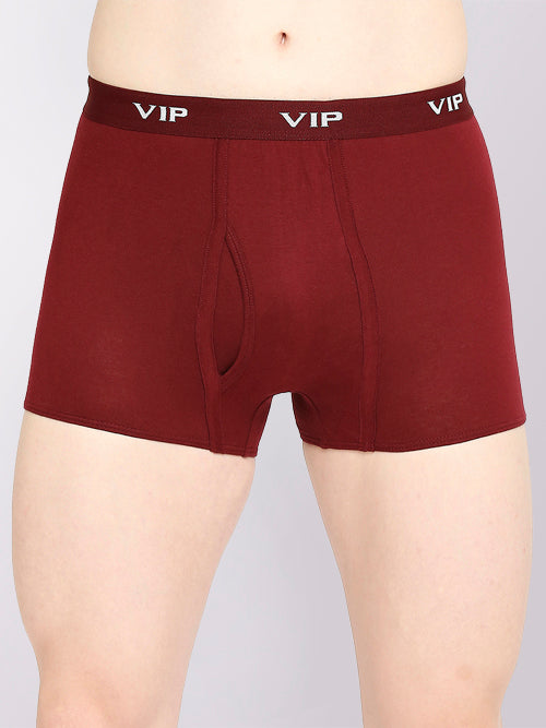 VIP Men's Cotton Punch Plain Trunks, Colors & Prints May Vary