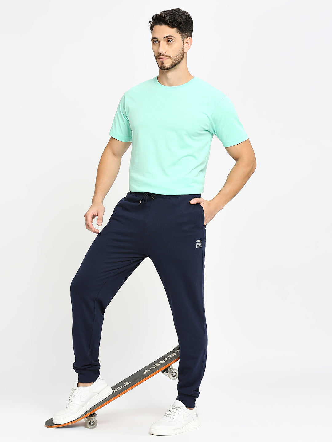 Men 002 Active Cotton Joggers - Navy Blue