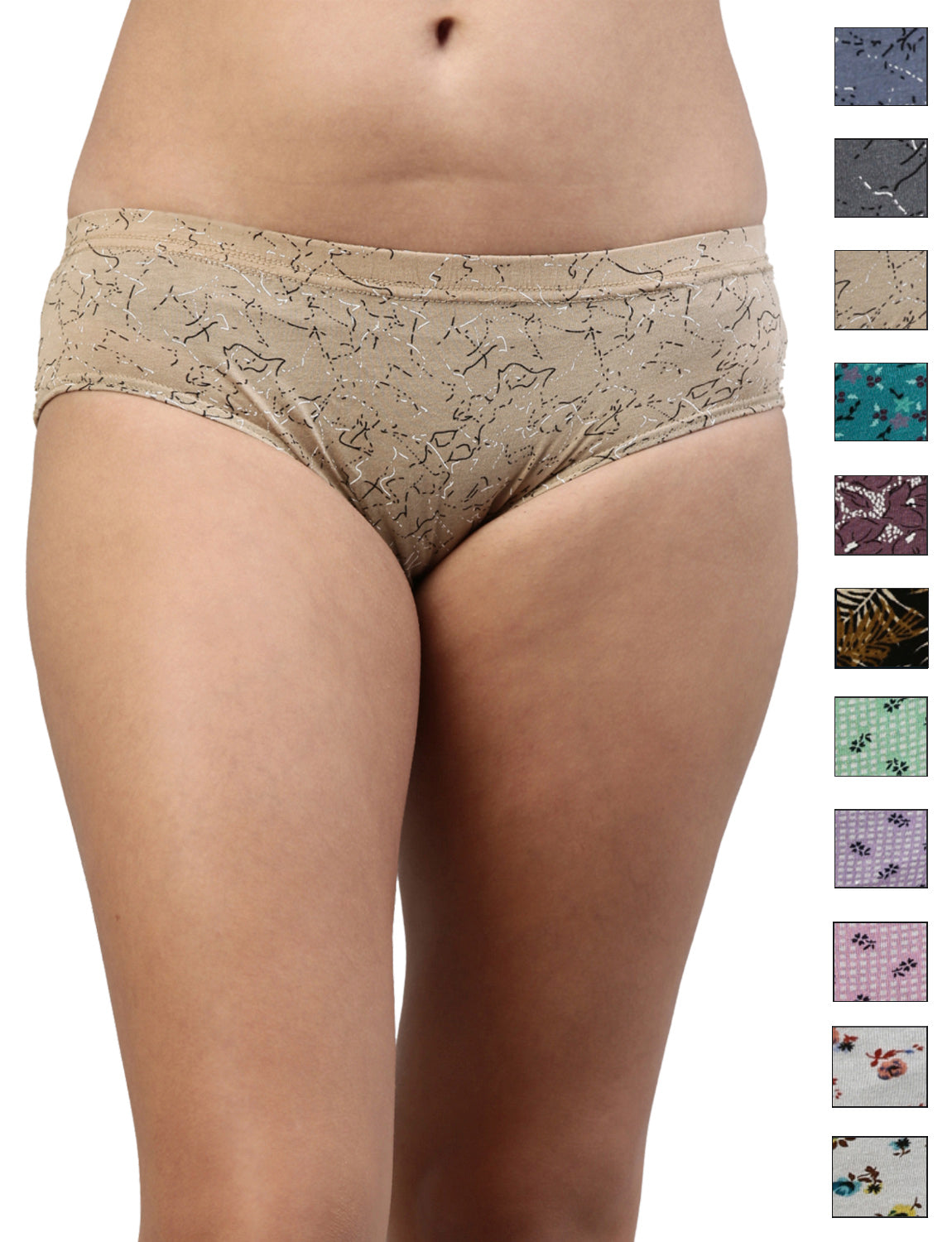 Passion IE Soft Cotton Full Coverage Hipster Panty for Women - Assorted Colours AS01