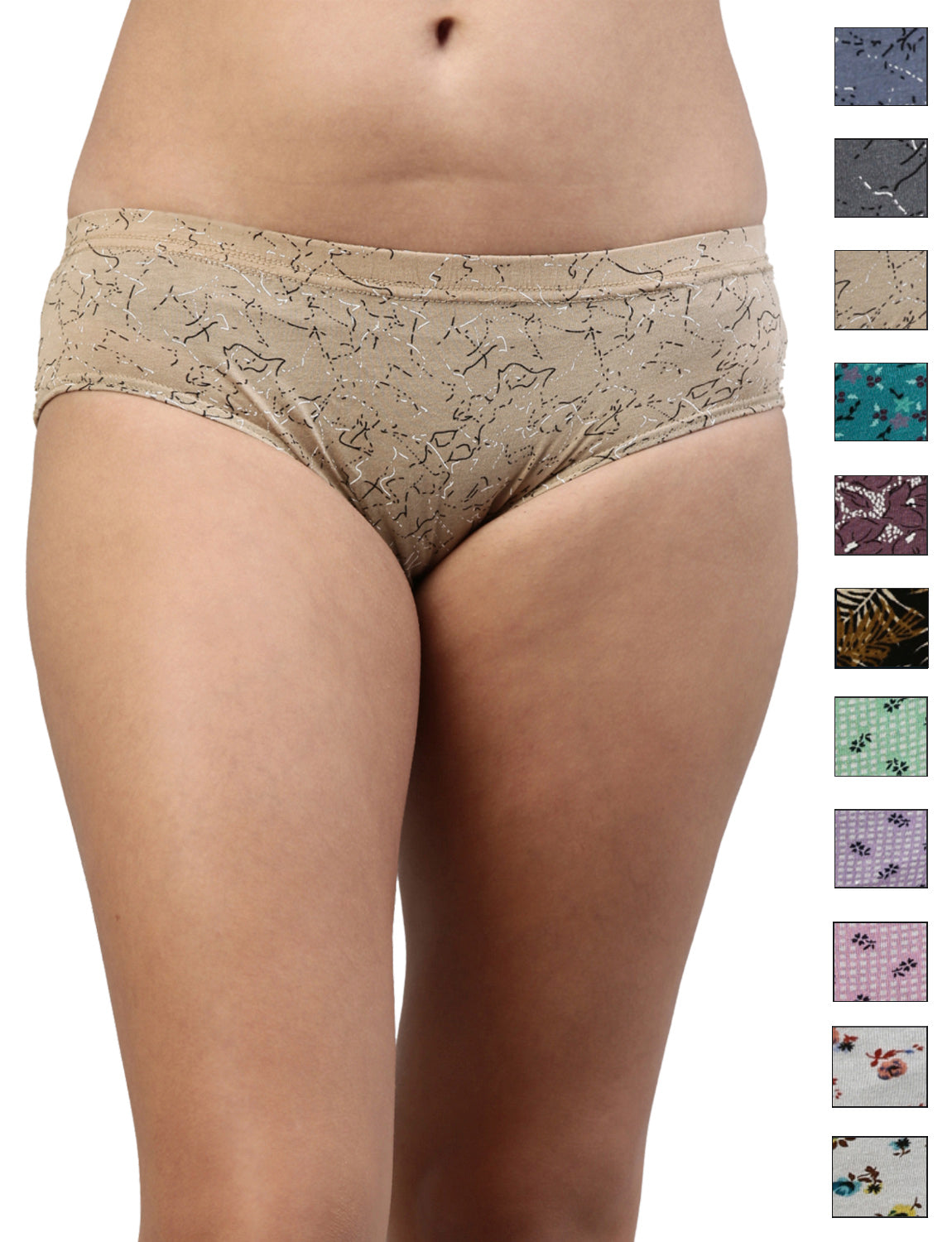 Passion IE Soft Cotton Full Coverage Hipster Panty for Women - Assorted Colours AS02