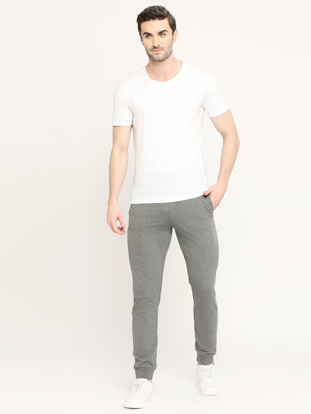 Men 001 Performance Cotton Joggers - Grey Melange