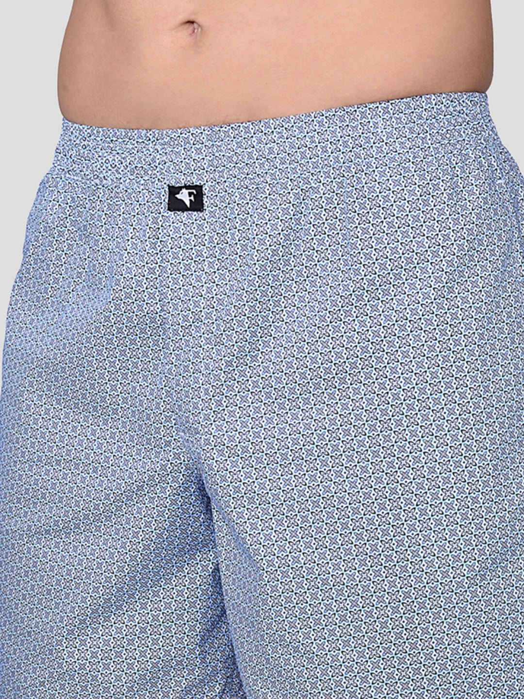 BOKSA Men's Printed Cotton Boxer Shorts with Side Pockets - Star Ocean