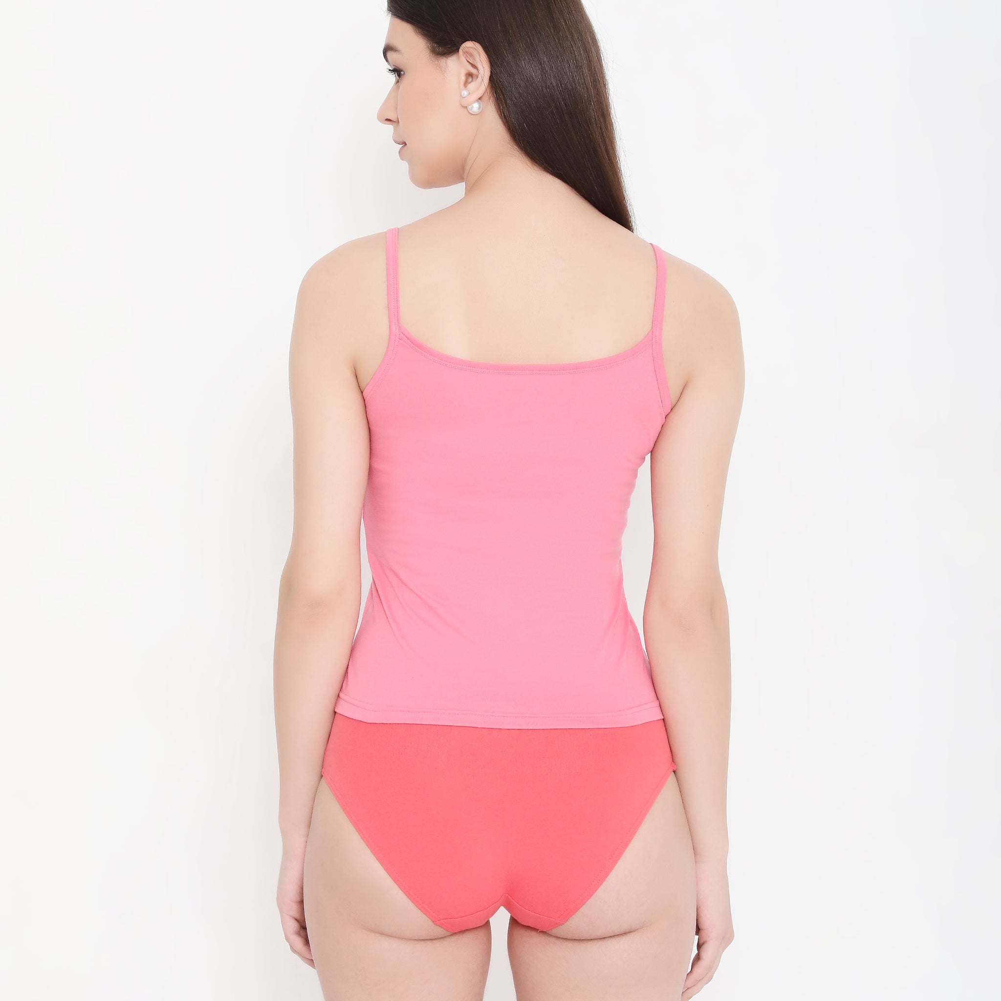 Solid Pink Pure Cotton Innerwear Camisole for Women