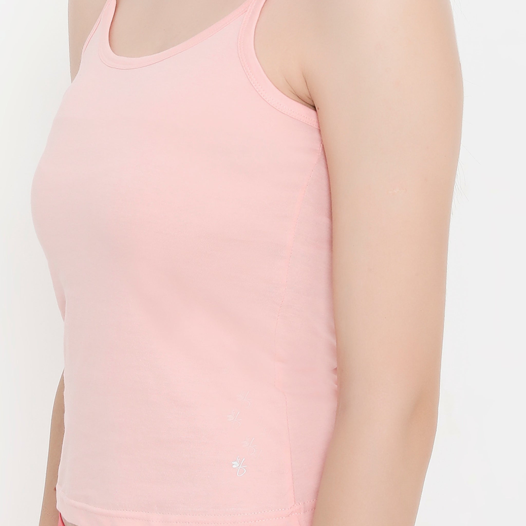 Solid Peach Pure Cotton Innerwear Camisole for Women