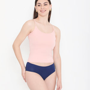 Solid Peach 100% Soft Cotton Innerwear Camisole with Adjustable Straps for Women