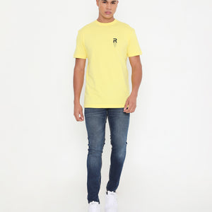 Men Solid Yellow Leisurewear Cotton Tee - 002
