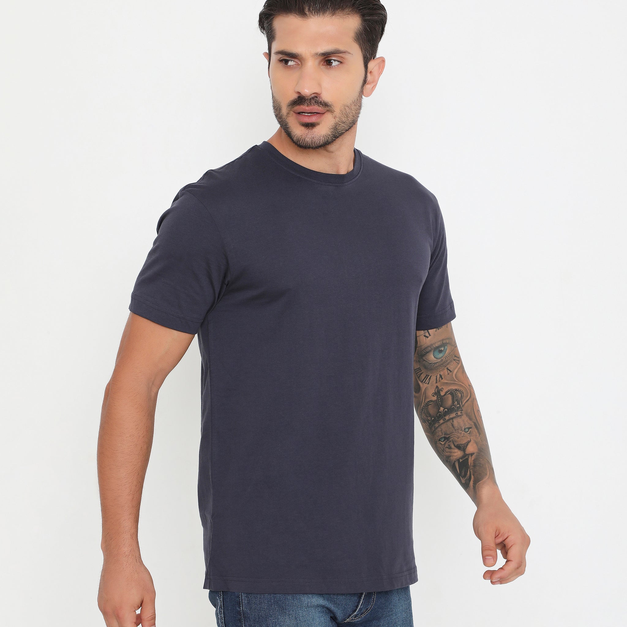 Men's Jet Navy Leisurewear Essential Cotton Tee - 004