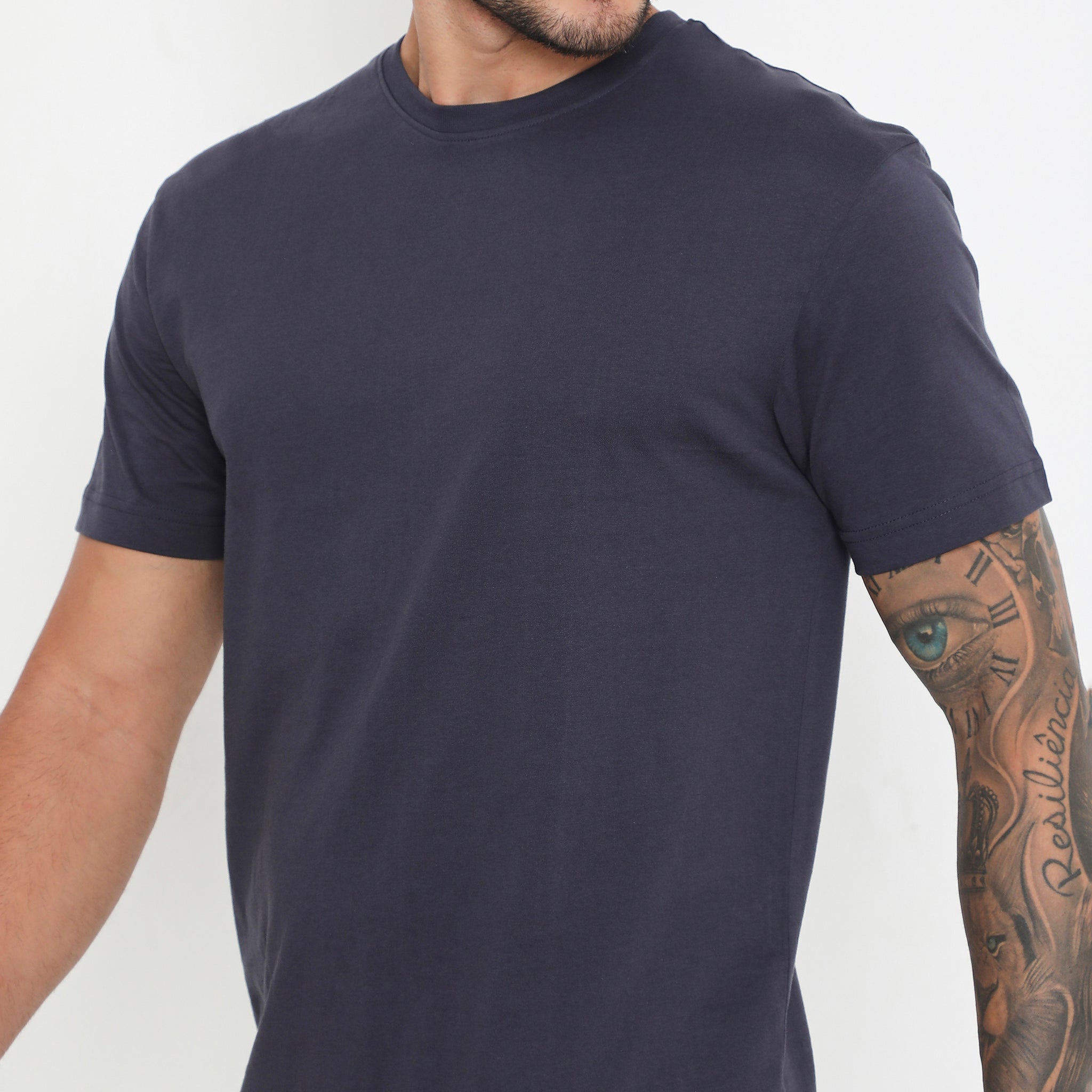 Men's Jet Navy Leisurewear Essential Cotton Tee - 004