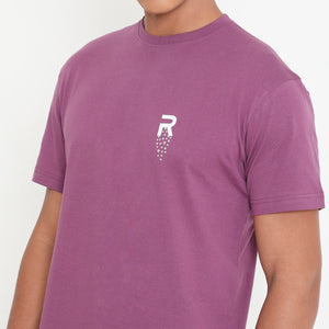 Men Solid Purple Leisurewear Cotton Tee - 002