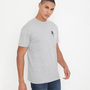 Men Grey Melange Leisurewear Cotton Tee - 002